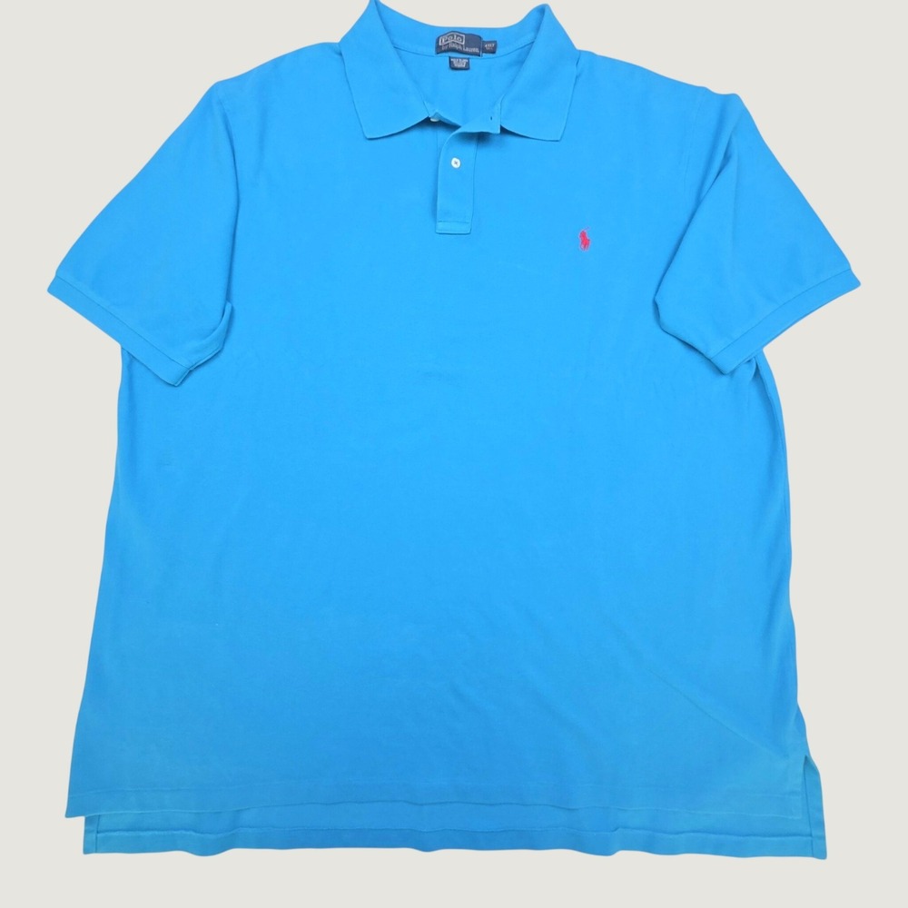 Polo Ralph Lauren Polo Shirt 4XLT Tall Turquoise Blue Short Sleeve Red Pony Logo